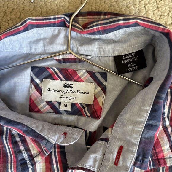 Canterbury of New Zealand Plaid Button Up Long Cotton Sleeve Shirt | Mens XL - Picture 5 of 9